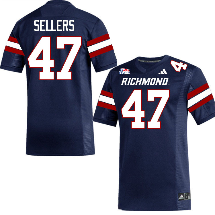 Richmond Spiders #47 Daniel Sellers College Football Jerseys,Uniforms-Navy